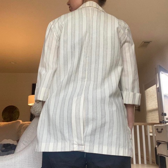 pull&bear striped linen blazer xs - Picture 2 of 4